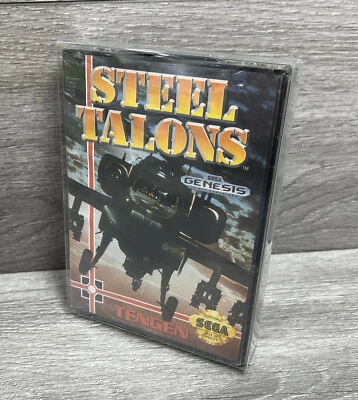 1st Print! Steel Talons Sega Genesis 1992 Clamshell (RIPS TEARS) Hangtab - Image 1 of 4