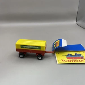 RIMORCHIO TRANSCONTINENTALE ROSSO MATCHBOX SUPERFAST MERCEDES #2 anni 70 - Foto 1 di 7