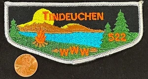 BOY SCOUT BSA OA TINDEUCHEN LODGE 522 ERIE SHORES OH TWILL FF F1 FIRST FLAP MINT - Picture 1 of 4