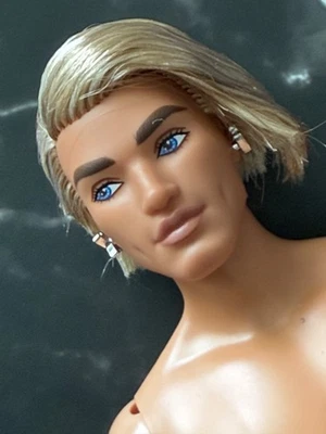 MATTEL Barbie Collector Signature Ken Kouture #1 Doll Nude With Earrings & Stand Lot