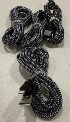 4 Pack 6 Ft USB A to iPhone Charging Cable Fast Charger iPhone 14 13 12 11 Pro - Image 1 of 2