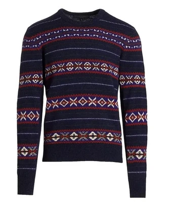 Rag & Bone Mens Multi Wesley Fair Isle Wool Crewneck Sweater Size XL NWOT - Image 1 of 4