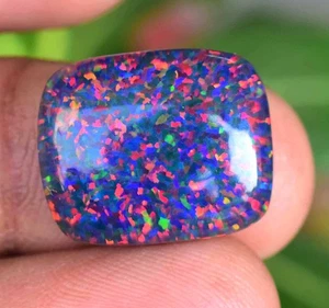 12.50 CT Natural Ethiopian Black Fire Opal Certified Very Rare Precious Gemstone - Picture 1 of 8