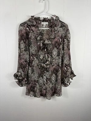 Vestido Granero Cachemira Campesino Abotonado Volantes Blusa Manga Campana 1X Boho Y2K Años 90 Foto 1 de 4