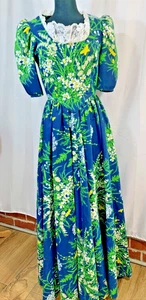 Maxi Vestido Floral De Colección Años 70 Estampado Mariposa Cottagecore FEMENINO Puff Slv 6 Jardín - Imagen 1 de 11