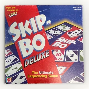 SKIP-BO DELUXE Card Game Ultimate Sequencing Board Game 2001 - Complete - Picture 1 of 10