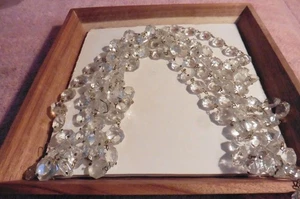 Lot of 5 Vintage 21" Chandelier Octagonal Shaped Cut Crystal Breaded Strands - Picture 1 of 6