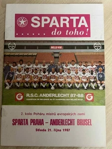 Programa Sparta Praga Checo - RSC Anderlecht Bélgica 1987-1988 - Imagen 1 de 1