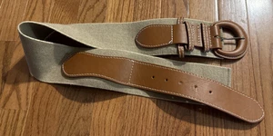 Vintage 3 Zoll breite Taille braun Kunstleder Stretch perfekt für die Taille 28-32 Zoll - Bild 1 von 5