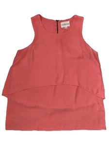 OLIVE & OAK Womens Sleeveless Sz Medium Peach Flowy Double Layer Tank Blouse - Picture 1 of 5