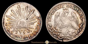  México 1 Real (3,25g) 1853/2 Guanajuato P·F KM-372,6 MBC+ - Picture 1 of 3