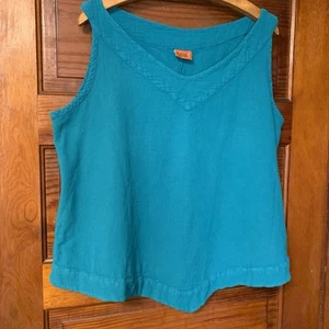 Oh My Gauze Sleeveless Cotton Tank Top 3 Lagenlook Asymmetric Pointed Hem XXL - Picture 1 of 10