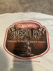 Vintage 2006 Hot Wheels XL White “ Need For Speed In America “ Speed,KS T Shirt - Picture 1 of 6