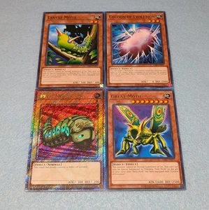 Jeu de 4 cartes Yugioh charançon sous bois grand papillon + petit papillon + larves + cocon comme neuf - Photo 1/1