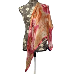 Ralph Lauren Collection Purple Label Rosa Orange Blumen Seide Quadrat Schal Neu mit Etikett - Bild 1 von 4
