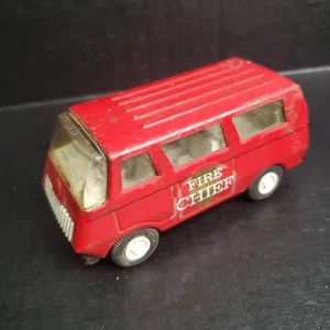 Vintage Tonka Fire Chief roter Van 5" Druckguss Metall LKW - Bild 1 von 12