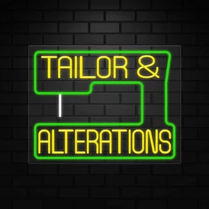 Tailor & Alterations Sign for Business | LED Flex Neon | 31"W x 24"H x 1"D - Picture 1 of 5