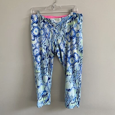 Lilly Pulitzer LUXLETICS XL Weekender capri Leggings Blue Indigo Sunset Workout - Image 1 of 4