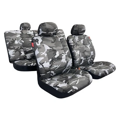 For Dodge Ram 2500 3500 2003-on Car Seat Covers Full Set Gray Camo Canvas 9PCS - Image 1 of 4