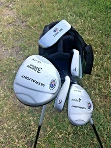 US Kids Golf UL-18 Lime 57-39 Bag+5 Clubs (9,PW,3,4h wood And Putter) W/Bag RH - Picture 1 of 12