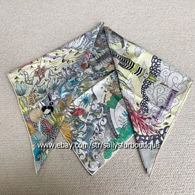 Sallys 18 Momme Twill Silk Wrap Scarf Double Face Shawl 90cm "Universe" Print - Image 1 of 4