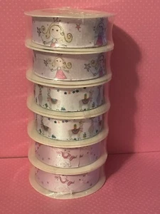 LOT 6 PRASENT MADE N GERMANY 1” WIDE X 5 YD European RIBBON NEW - Picture 1 of 9