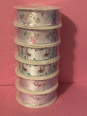 LOT 6 PRASENT  MADE N GERMANY 1” WIDE X 5 YD European RIBBON NEW - Image 1 of 4