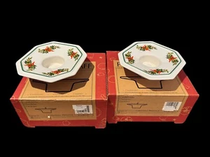 PFALTZGRAFF CHRISTMAS HERITAGE Two (2) 1 1/2" VOTIVE CANDLE HOLDERs VINTAGE - Picture 1 of 10
