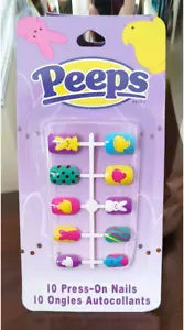 Peeps Press-On unghie - colori vivaci, coniglietti, pulcini, ecc. - 10 unghie - Foto 1 di 1