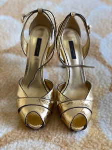 Louis Vuitton Gold Heels - Picture 1 of 8