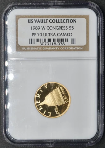 1989-W Congress Bicentennial Gold $5 NGC PF 70 Ultra Cameo Vault ✪COINGIANTS✪ Cover