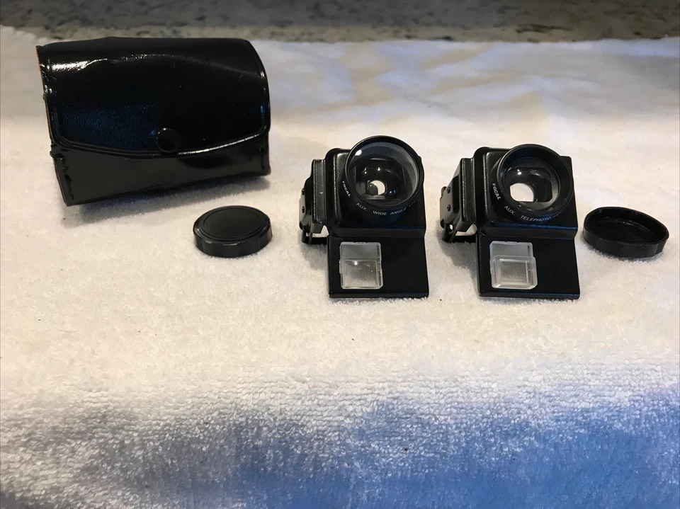 Juego de lentes auxiliares focales de colección teleobjetivo y gran angular para cámaras de disco Kodak Foto 1 de 3