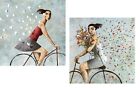 Set of 2 Prints Follow Me & Petals by Didier Lourenco Bicycle Print 27.5x27.5