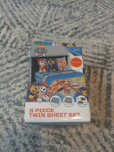 Paw Patrol 3 Piece Microfiber Twin Bedding Sheet Set & Pillowcase Kids Children - Picture 1 of 3