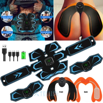 EMS ABS Abdominal Belt Muscle Trainer Stimulator Toning Smart Training Belt USB