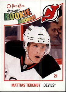 2010-11 O-Pee-Chee Devils Hockey Card #614 Mattias Tedenby Rookie