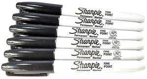 6 Pack - SHARPIE Original BLACK Sharpie Permanent Ink Marker, Fine - Picture 1 of 1