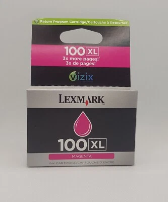 Genuine Lexmark Magenta 100 XL Printer Ink Cartridge - New & Sealed - Image 1 of 4