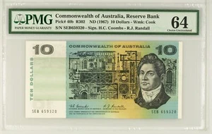 Australia 1967 Coombs Randall $10 Banknote PMG 64 CHOICE UNC #1015 - Picture 1 of 2