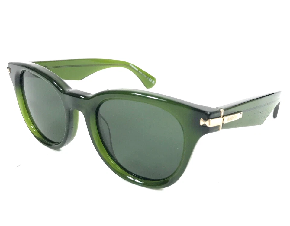 Burberry Sunglasses B4439-F 4148/71 Green Round Frames with Dark Green Lenses - Image 1 of 4