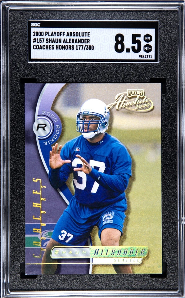 2000 Playoff Absolute Shaun Alexander Coaches Honor RC /300 #157 Rookie SGC 8.5 - Image 1 of 2