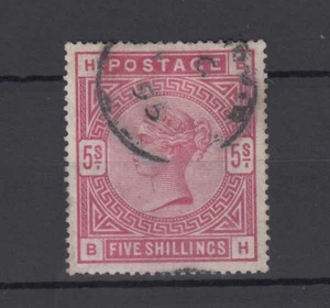 GB QV 1883 5/- Rose SG180 fino usado BP12381 - Imagen 1 de 1
