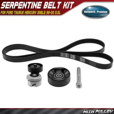 3x Kit de componentes de transmisión por correa serpentina para Ford Taurus Mercury Sable 98-00 3,0 L Foto 1 de 4