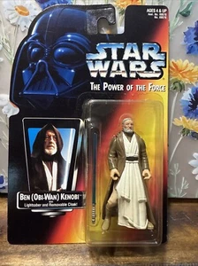 Figura de acción Hasbro 1995 Star Wars Power of the Force (Ben Kenobi) tarjeta roja - Imagen 1 de 2