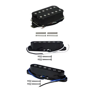 Alnico 5 Strat Electric Guitar Pickups HSS Single Coil & Humbucker Pickup Black - Picture 1 of 13