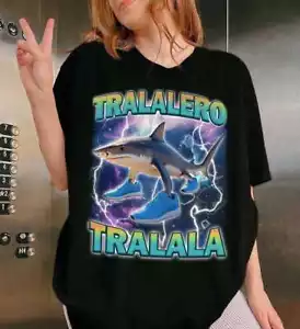 Tralalero Tralala Funny Shark Meme T-shirt, Brain Rot Shirt, Shark Meme Tee - Picture 1 of 3