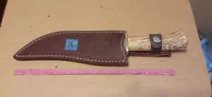 -Custom Hand Made-Hunting/Mountain Man Stag Grip Knife Case-ELK-FEEDBACK-100 % - Picture 1 of 7