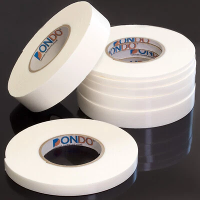 DONDO Doppelseitiges Schaumstoff Klebeband Spiegelklebeband Montageklebeband weiß 7m