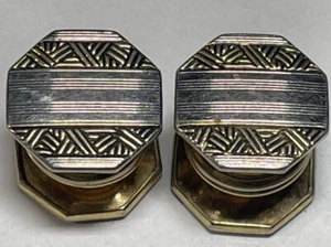 Vintage Baer & Wilde Kum A Part Octagon Snap Cufflinks Men's Jewelry CL-10 - Picture 1 of 3