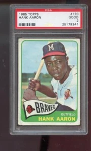 1965 Topps #170 Hank Aaron Milwaukee Braves PSA 2 Graded Baseball Card MLB - Picture 1 of 2